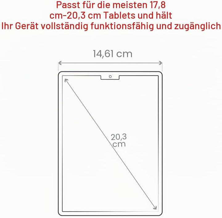 RAM MOUNTS X-Grip Universal-Halterung für 17,8 cm - 20,3 cm Tablets mit Ball Single, Single