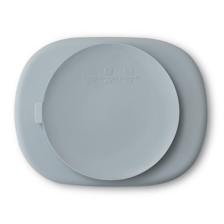 Interbaby Blaue Teller mit Silikondeckel, SI008-73