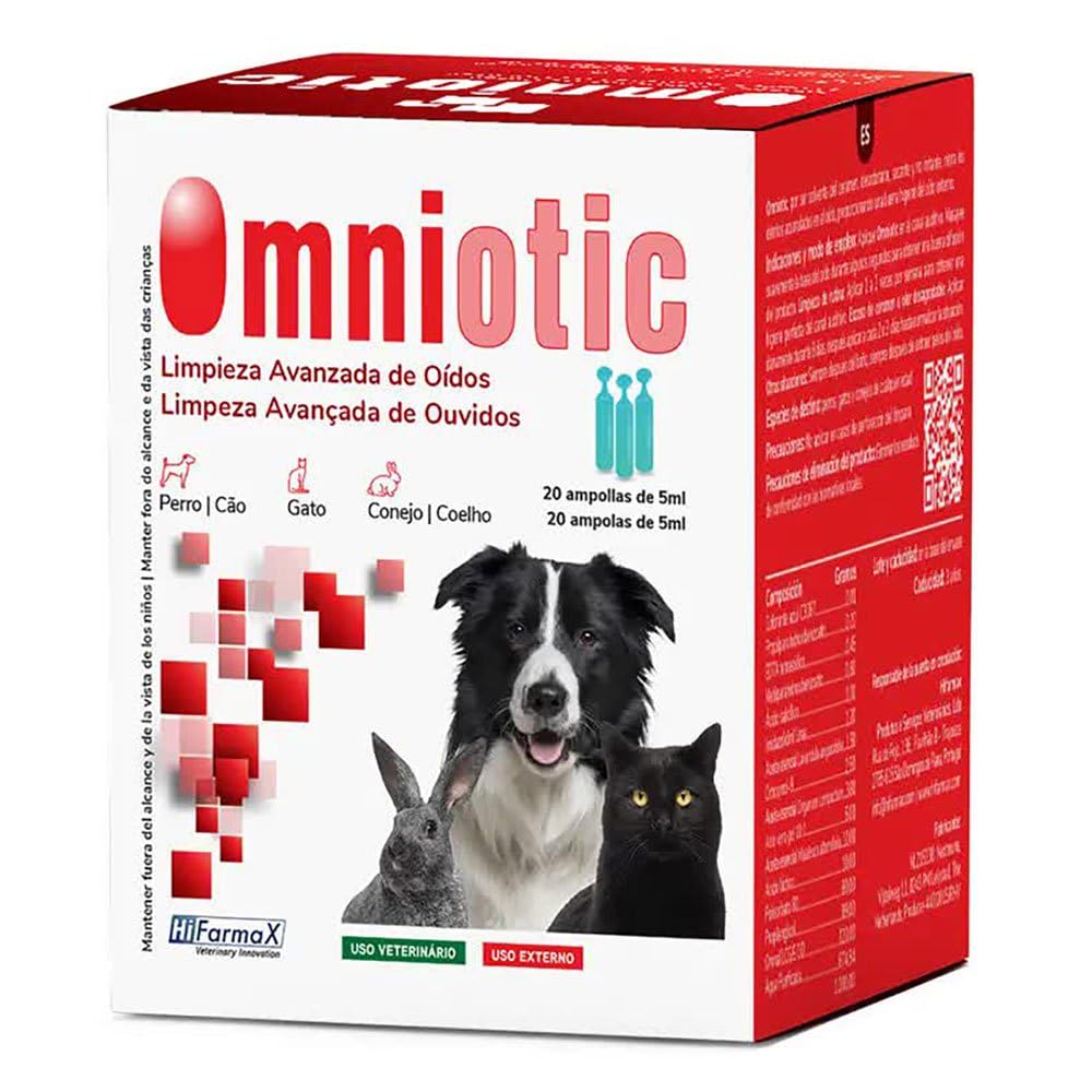 Hifarmax Omniotic Ohrreiniger für Haustiere 20 x 5 ml