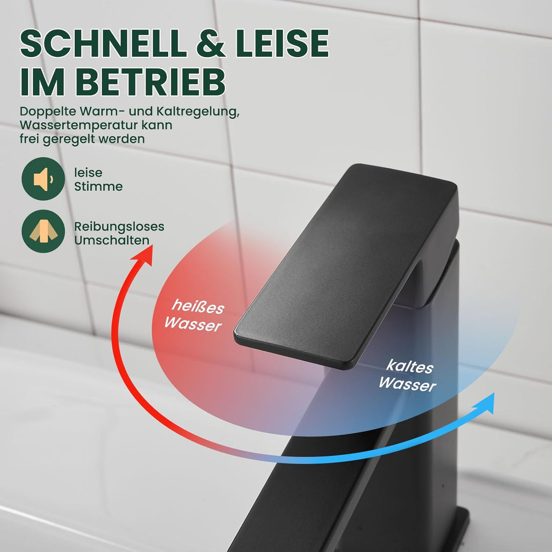 Vuadzren Wasserhahn Bad Waschtischarmatur Einhand Klein Einhebelmischer Waschbeckenarmatur Edelstahl