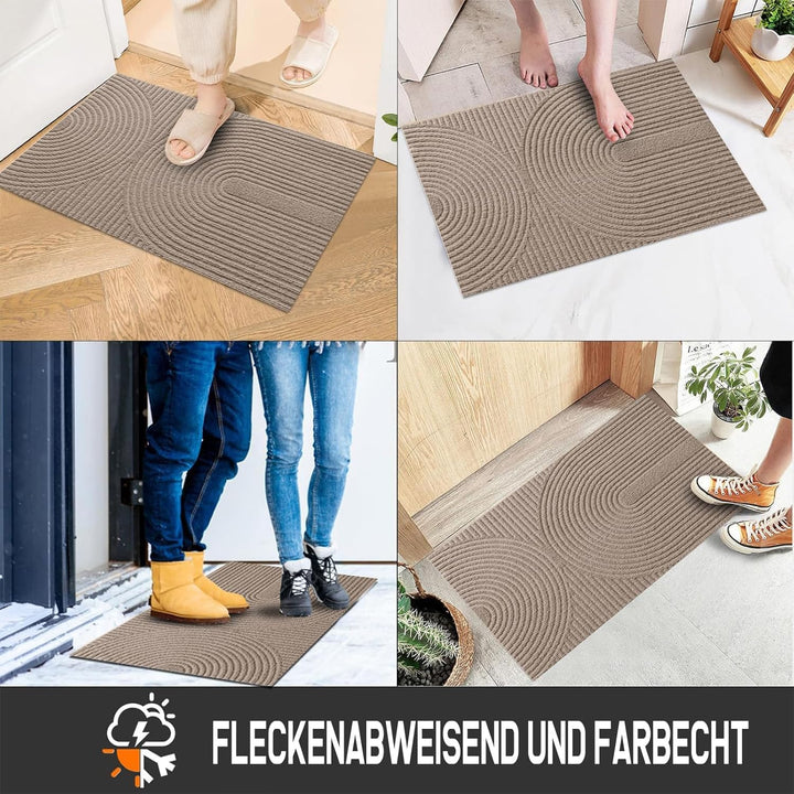 Fussmatte 43x76 cm Innen und Aussen - rutschfeste Schmutzfangmatte - Waschbar Fussmatte, Wasserdicht