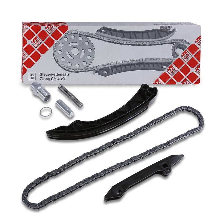 febi bilstein 30410 Steuerkettensatz für Nockenwelle, mit Gleitschienen und Kettenspanner , 1 Stück