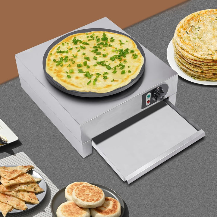 Profi Crepes Maker Maschine Ø 40cm Rund Edelstahl Crepes Gerät 3000W Küchengerät,Crepesmaker Crepesg