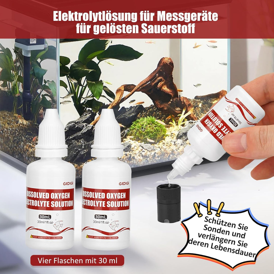 Elektrolyt für Messgeräte für gelösten Sauerstoff, 4er-Pack (je 30 ml), kompatibel mit GIDIGI und an
