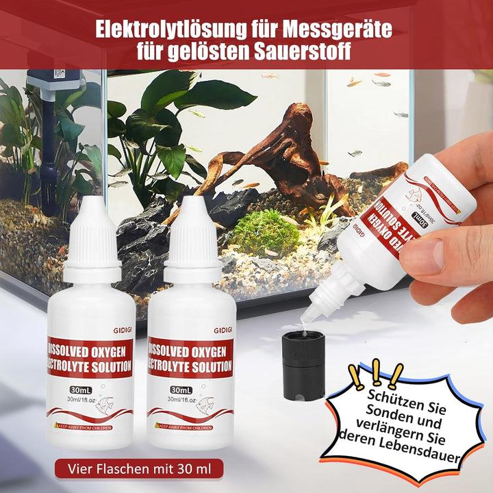 Elektrolyt für Messgeräte für gelösten Sauerstoff, 4er-Pack (je 30 ml), kompatibel mit GIDIGI und an