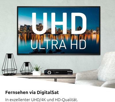 TechniSat DIGIPLUS UHD S - 4K Sat Receiver mit Twin Tuner (DVB-S/DVB-S2, App Steuerung, PVR Aufnahme