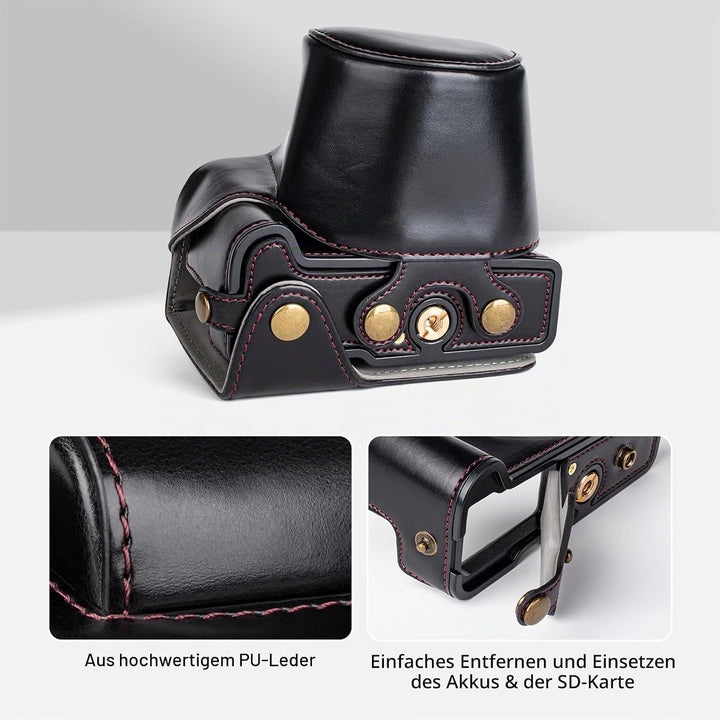 MUZIRI KINOKOO EOS R50 Schutzhülle, Retro-PU-Leder, Kameratasche für Canon EOS 50 DSLR Kamera – EOS