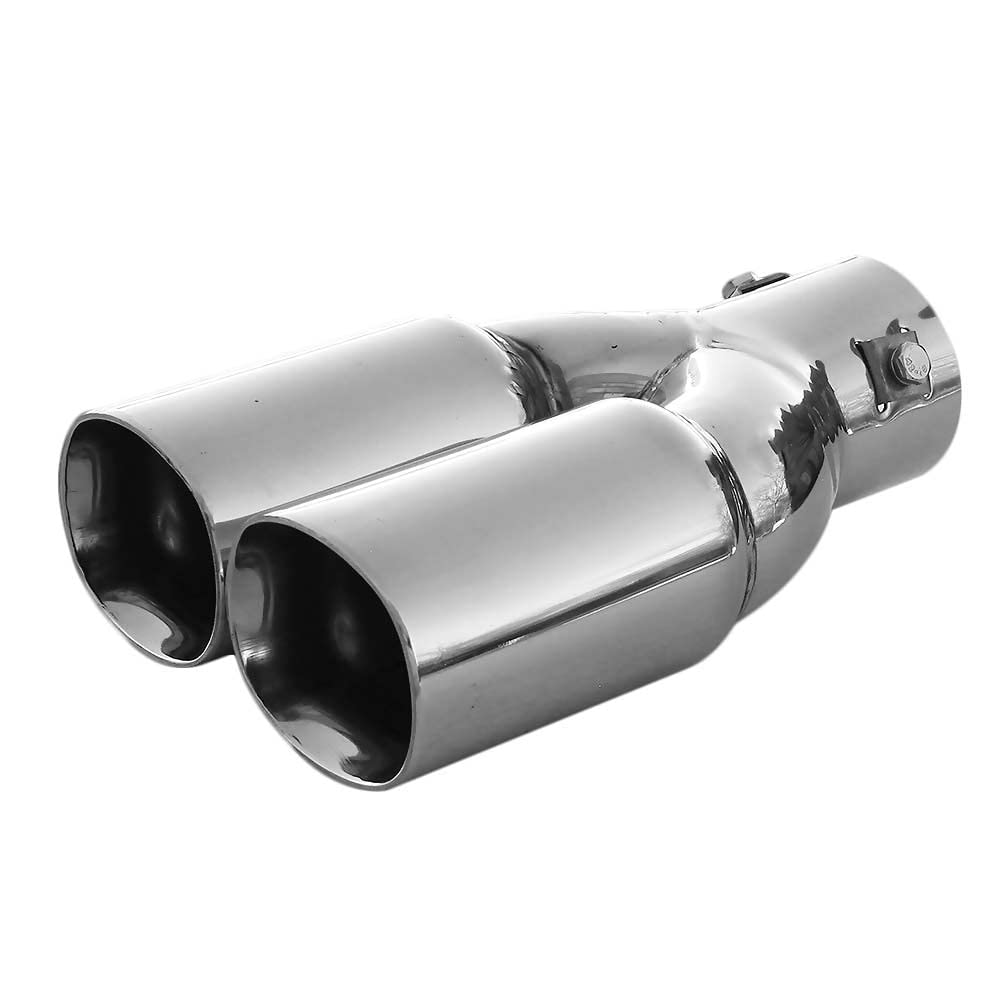 Auspuffblende Doppelrohr Endrohr Edelstahl Auto Endrohrblenden Auspuffendrohr Tuning Universell Scha