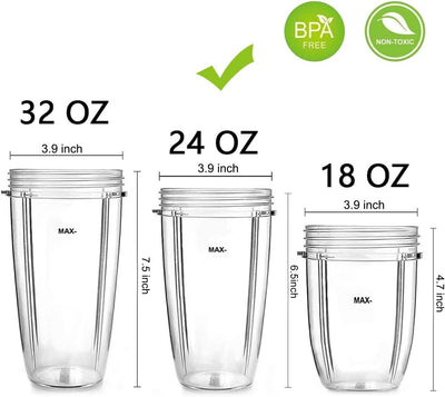 2er-Pack für 24-oz-Mixer-Ersatzbecher für Original NutriBullet Pro 900 W 600 W Extractor Blade Juice