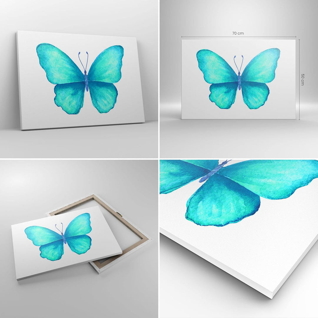 Bilder auf Leinwand Schmetterlinge Fliegen Kindheit Sommer Leinwandbild 70x50cm Wandbilder Dekoratio