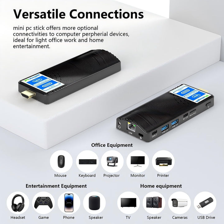 HEIGAOLAPC Mini PC Stick Win 11 Pro,Celeron N4000 4GB RAM 64GB eMMc Mini Computer, Dual WiFi 6.0/BT5