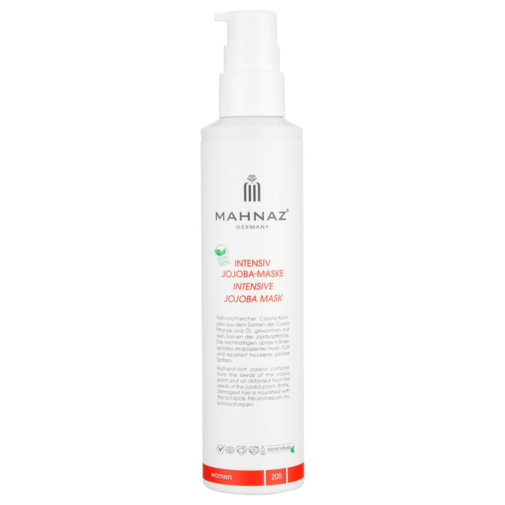MAHNAZ® Intensiv Jojoba Maske, vegane Haarkur für trockenes, sprödes, brüchiges Haar, feuchtigkeitss