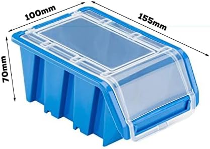 Box mit Deckel + Wandregal 80 x 80 cm, Stapelboxen Schüttenregal Sichtlagerkästen Lagersystem… (Blau