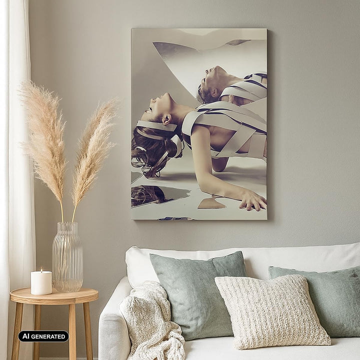 Bilder auf Leinwand 55x100cm Leinwandbild mit Rahmen Weiblich modell posieren beine Gross Wanddeko B