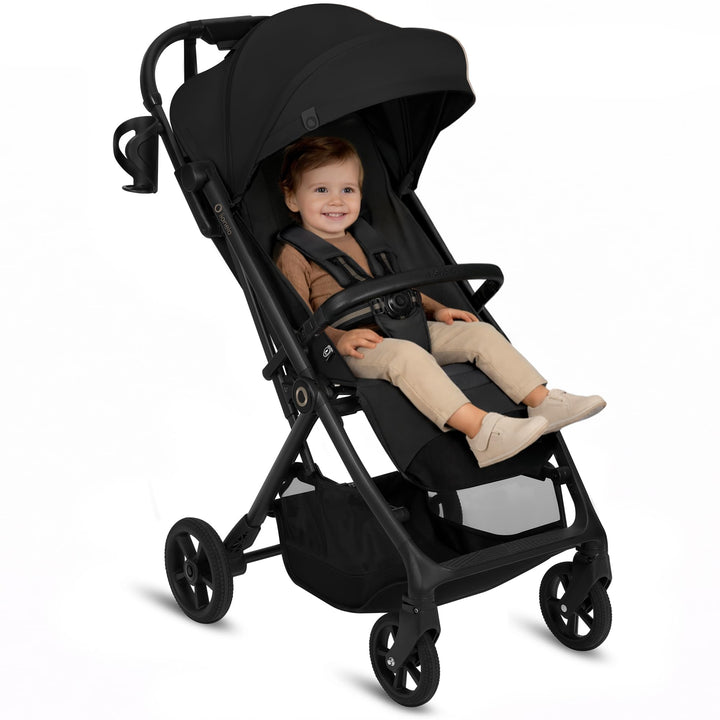 Lionelo Tansi Reisebuggy bis 22 kg, 6 Monate–4 Jahre, Kompakt Faltbar mit Einhand Auto Folding, Grav