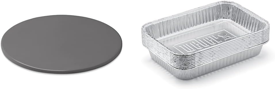 Weber glasierter Pizzastein, rund, 36 cm 18412 Schwarz & 6415 Small 7-1/2-Inch-by-5-inch Aluminum Dr