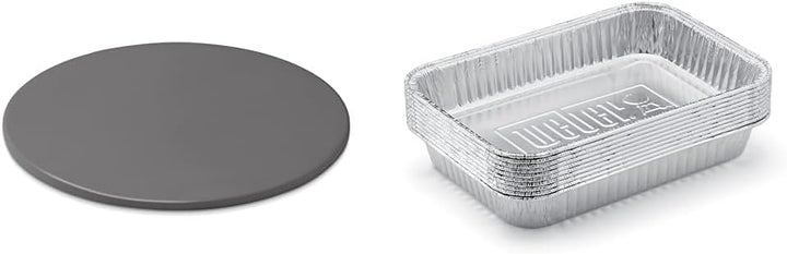 Weber glasierter Pizzastein, rund, 36 cm 18412 Schwarz & 6415 Small 7-1/2-Inch-by-5-inch Aluminum Dr