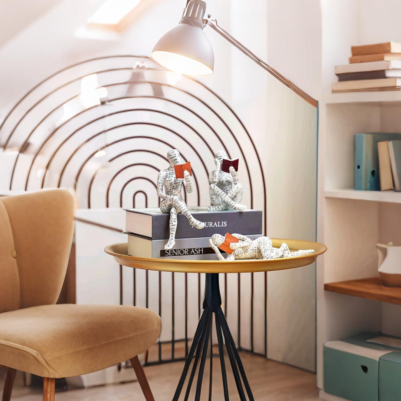 PIGPIGFLY 3pcs Leserstatue,Deko Figuren,Deko Wohnzimmer,Home Store Dekoration, Leser,Modern Abstract