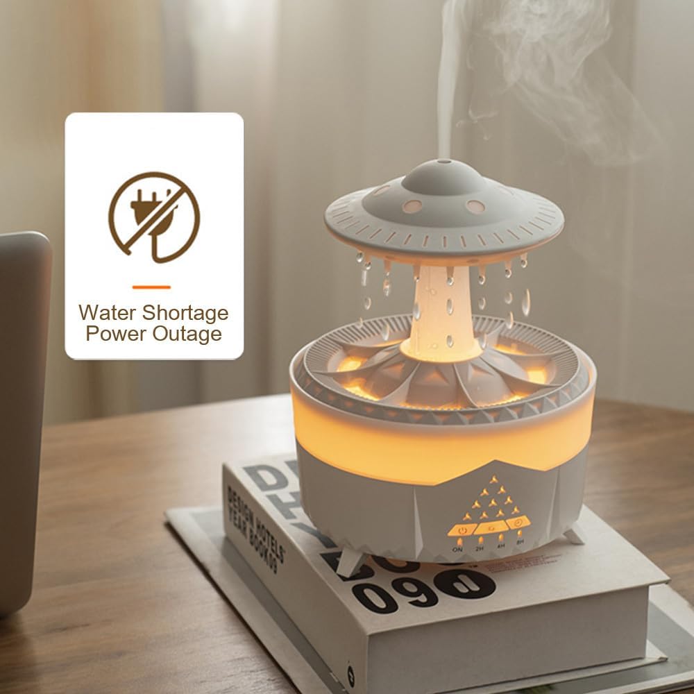 Rain-Cloud Humidifier, 350 ml Regenwolken-Luftbefeuchter, kabelloser Fernbedienung Aroma Diffuser mi