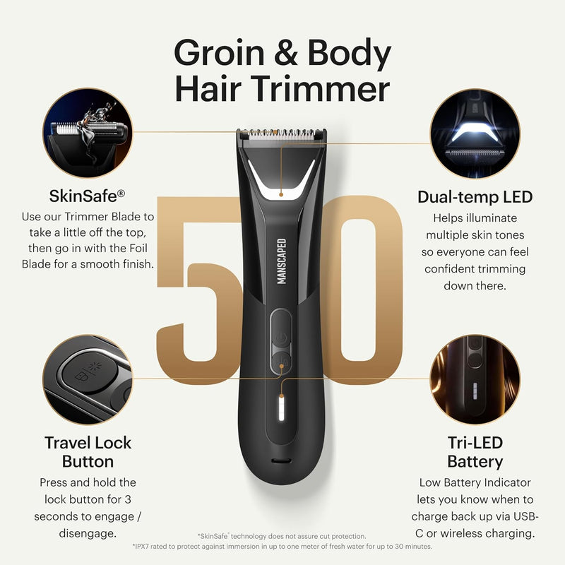 The Lawn Mower™ 5.0 Ultra von MANSCAPED™: SkinSafe™ Intim- und Körperhaartrimmer Mann, Bodygroomer,