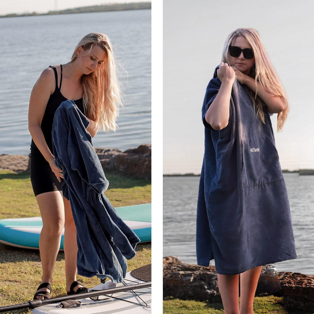 Hiturbo Bademantel, Damen Herren Robe, Unisex, Einheitsgrösse, Warmer Weicher Fleece Mogenmantel mit