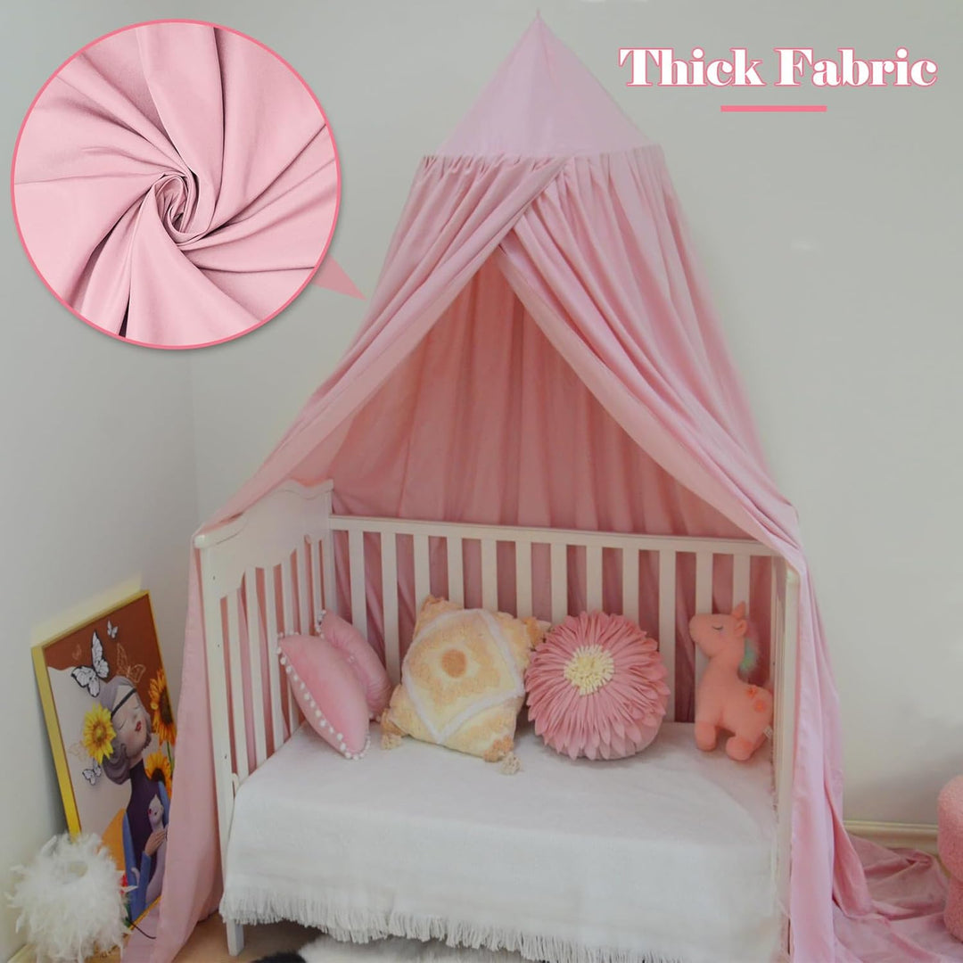 SESAMIS Baldachin Kinderzimmer, Betthimmel Babybett Kinderzimmer 4 Farben, Hängende Rund Princess In