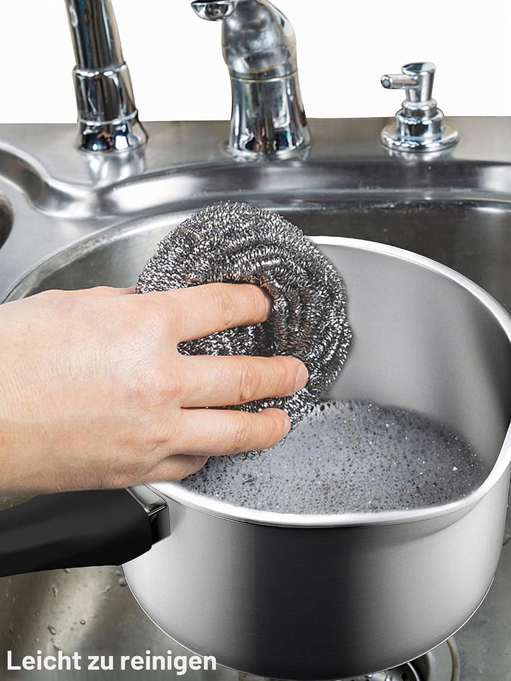 VENTION Edelstahl Stielkasserolle Induktion, Kochtopf Klein mit Deckel 18 cm, 2 Liter Stieltopf mit