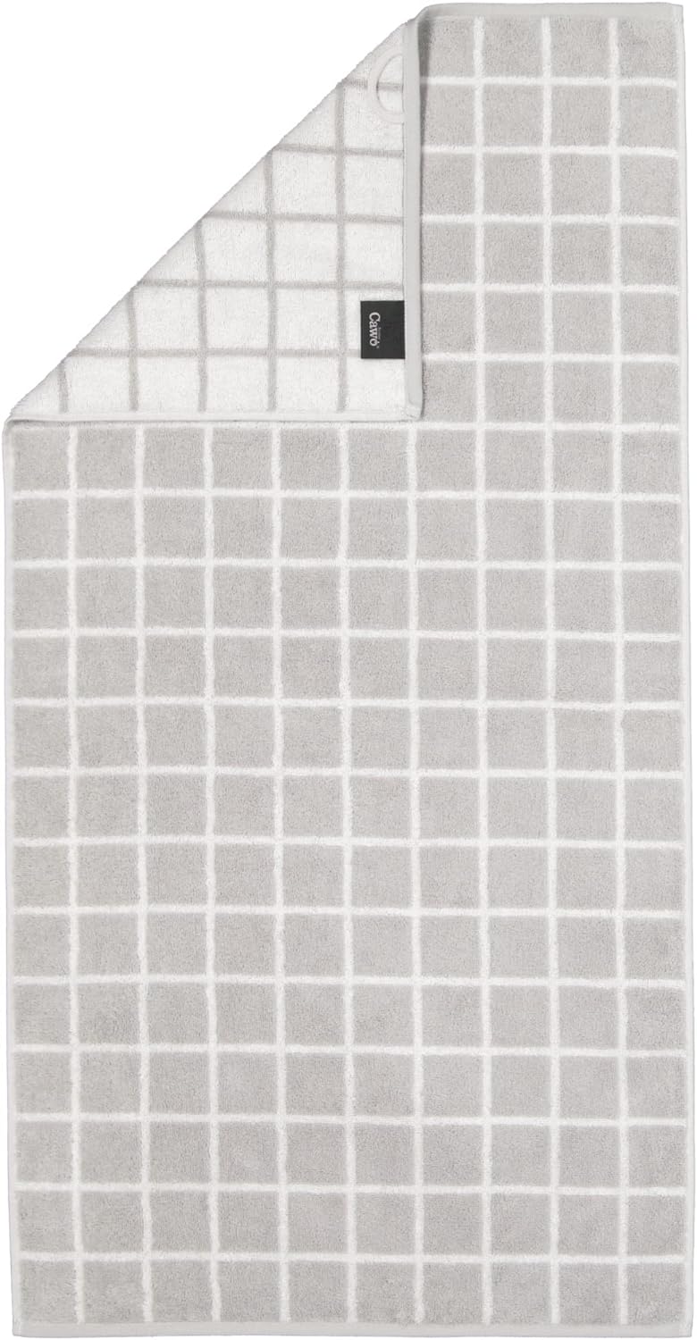 CAWÖ Home Handtücher Zoom Karo 123 Platin - 76 Saunatuch 80x200 cm, Saunatuch 80x200 cm