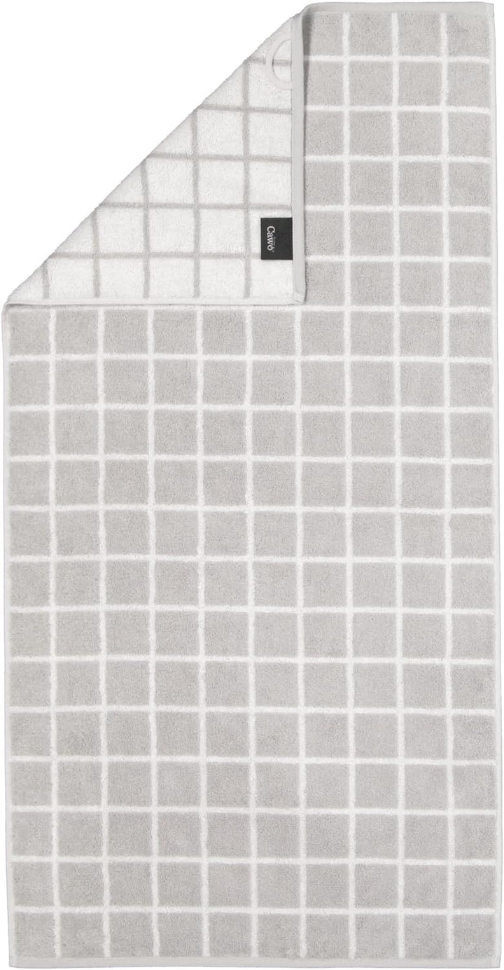 CAWÖ Home Handtücher Zoom Karo 123 Platin - 76 Saunatuch 80x200 cm, Saunatuch 80x200 cm