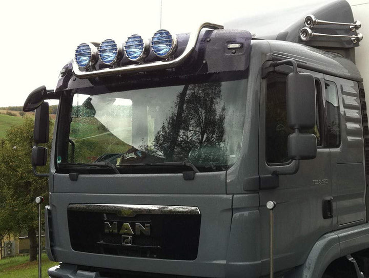Universeller hochglanzpolierter Lampenbügel aus Edelstahl für LKW´s mit Hochdach 63,5 mm Rohrdurchme