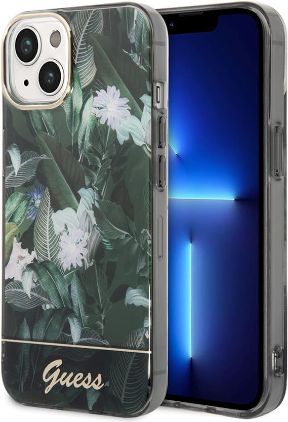 GUESS GUHCP14MHGJGHA Hülle für iPhone 14 Plus 6,7" grün hardcase Jungle Collection