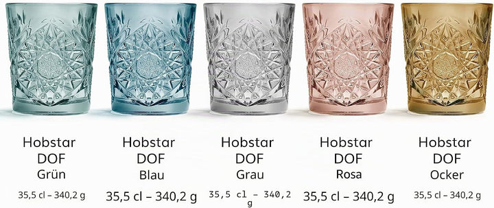Libbey »Hobstar« Trinkglas Inhalt:6 x 0,35 Liter, rose Rosa, Rosa