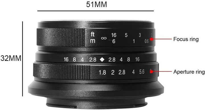 7artisans 25mm F1.8 Manueller Fokus Festbrennweite für Olympus für Panasonic Micro Four Thirds MFT m