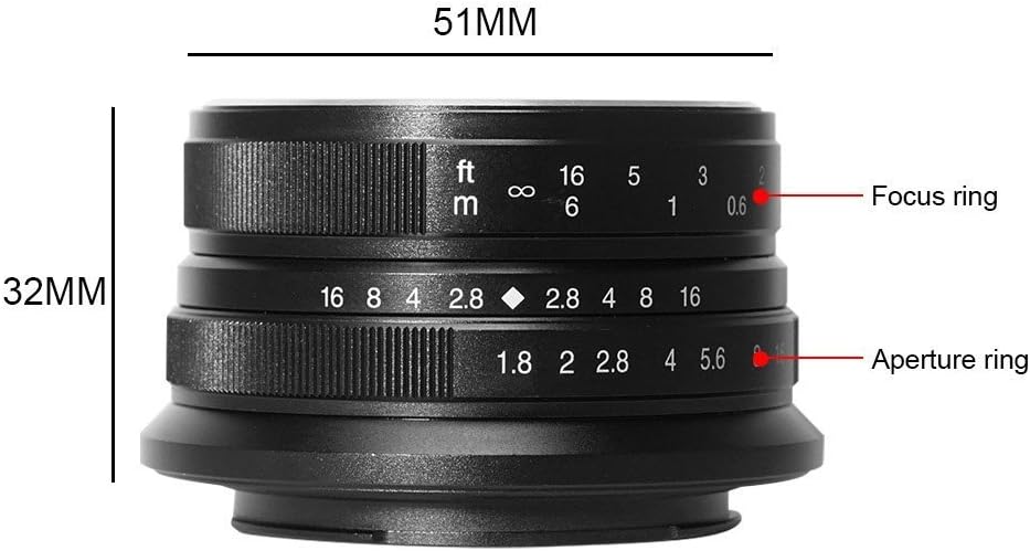 7artisans 25mm F1.8 Manueller Fokus Objektiv für Sony EMOUNT Kameras wie A7 a7II A7R a7rii A7S a7sii