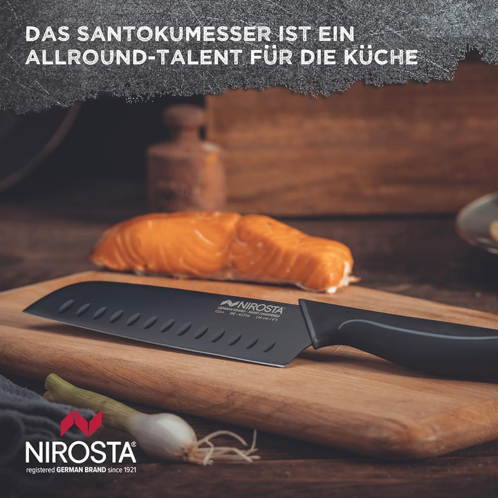 Santoku Messer Wave 30 cm – Hochwertiger Edelstahl – Santokumesser in Profi-Qualität für Gemüse, Fle