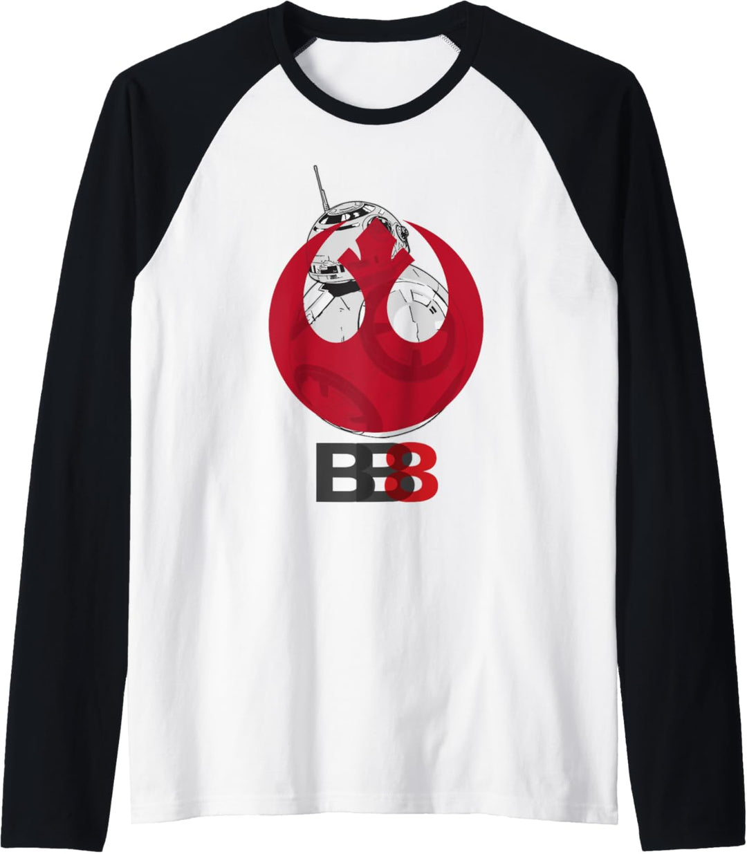 Star Wars Last Jedi BB-8 Rebel Logo Superimposed Raglan