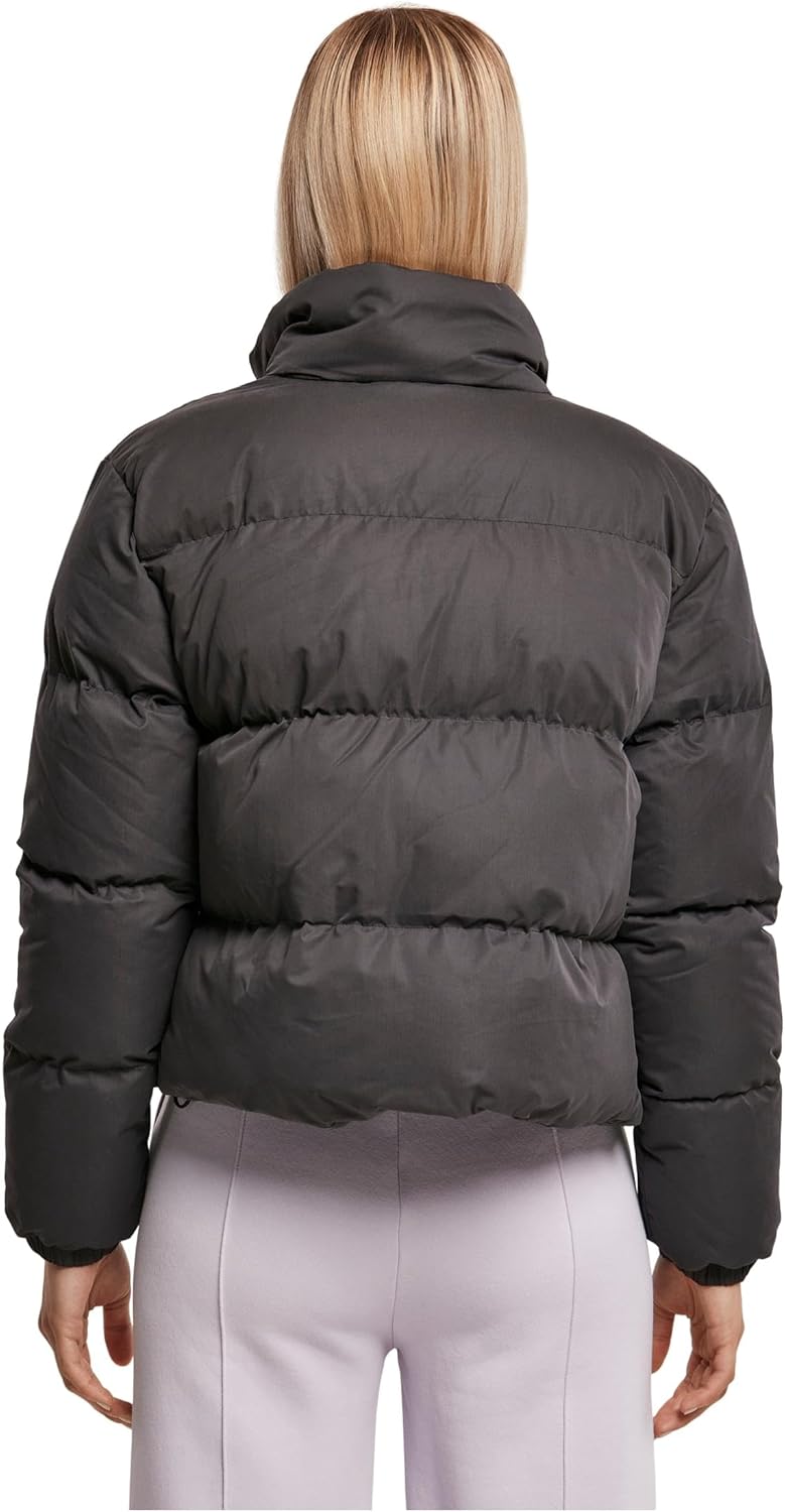 Urban Classics Damen Ladies Short Peached Puffer Jacket Jacke M Schwarz, M Schwarz