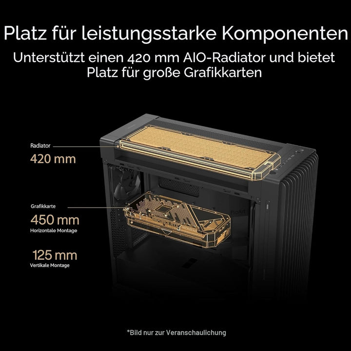 ASUS ProArt PA602 Wood Edition Tempered Glass E-ATX PC Gehäuse (zertifiziertes Holz, vorinstallierte