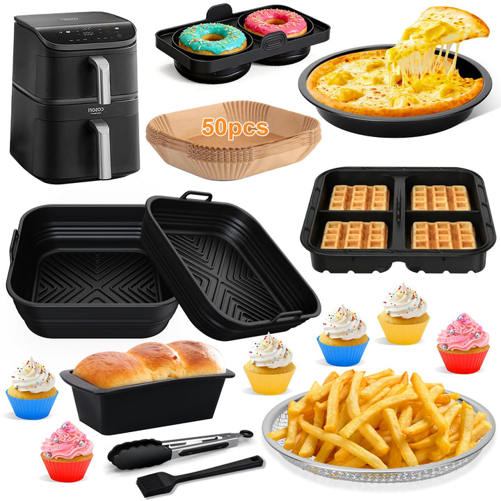 16PCS Heissluftfritteuse Zubehör, Verdickt Airfryer Zubehör für COSORI Turbo Tower Pro 10,8L(6,5L/4,