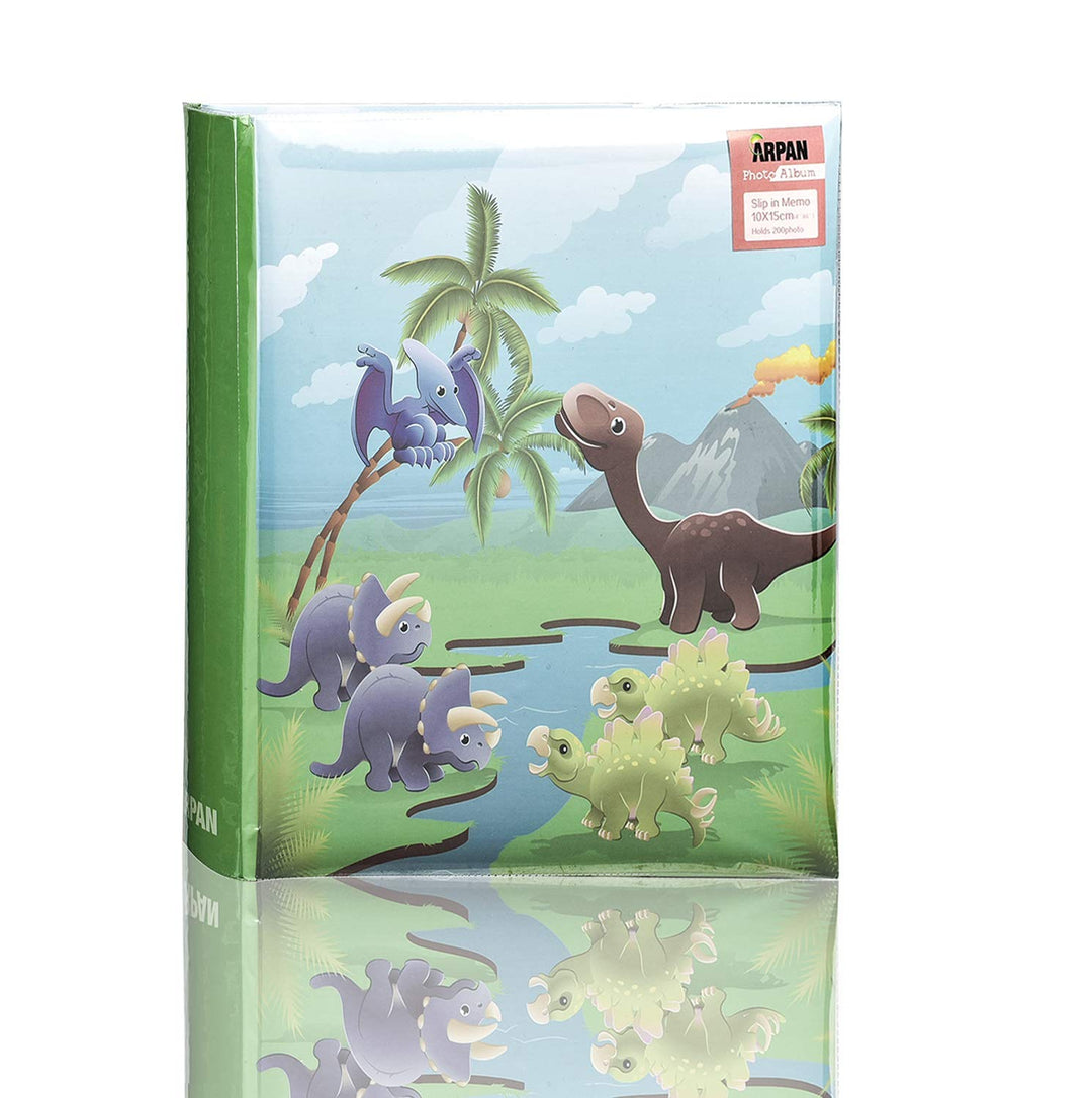 ARPAN Kinderalbum, Dinosaurier in prähistorischer Szene zum Einschieben für 200 Fotos, 10 x 15 cm, B