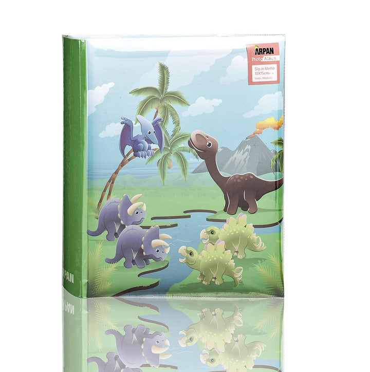 ARPAN Kinderalbum, Dinosaurier in prähistorischer Szene zum Einschieben für 200 Fotos, 10 x 15 cm, B