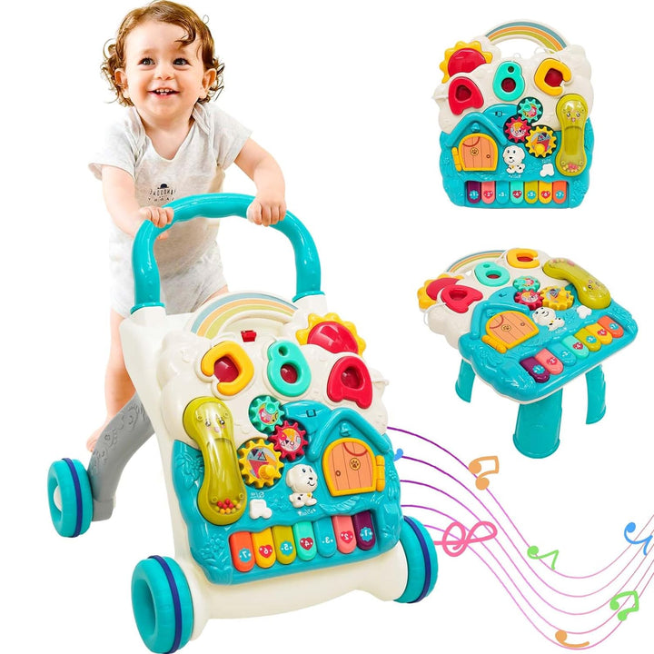 Lernlaufhilfe für Kleinkinder Baby Lauflernhilfe mit Geräusche, Musik und abnehmbarem Spielboard Lau