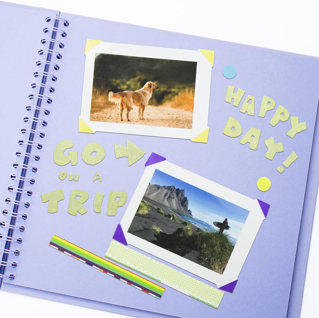 Fotoalbum zum Selbstgestalten - Scrapbook Fotobuch zum Einkleben, DIY Geschenkset für Baby, Familie,