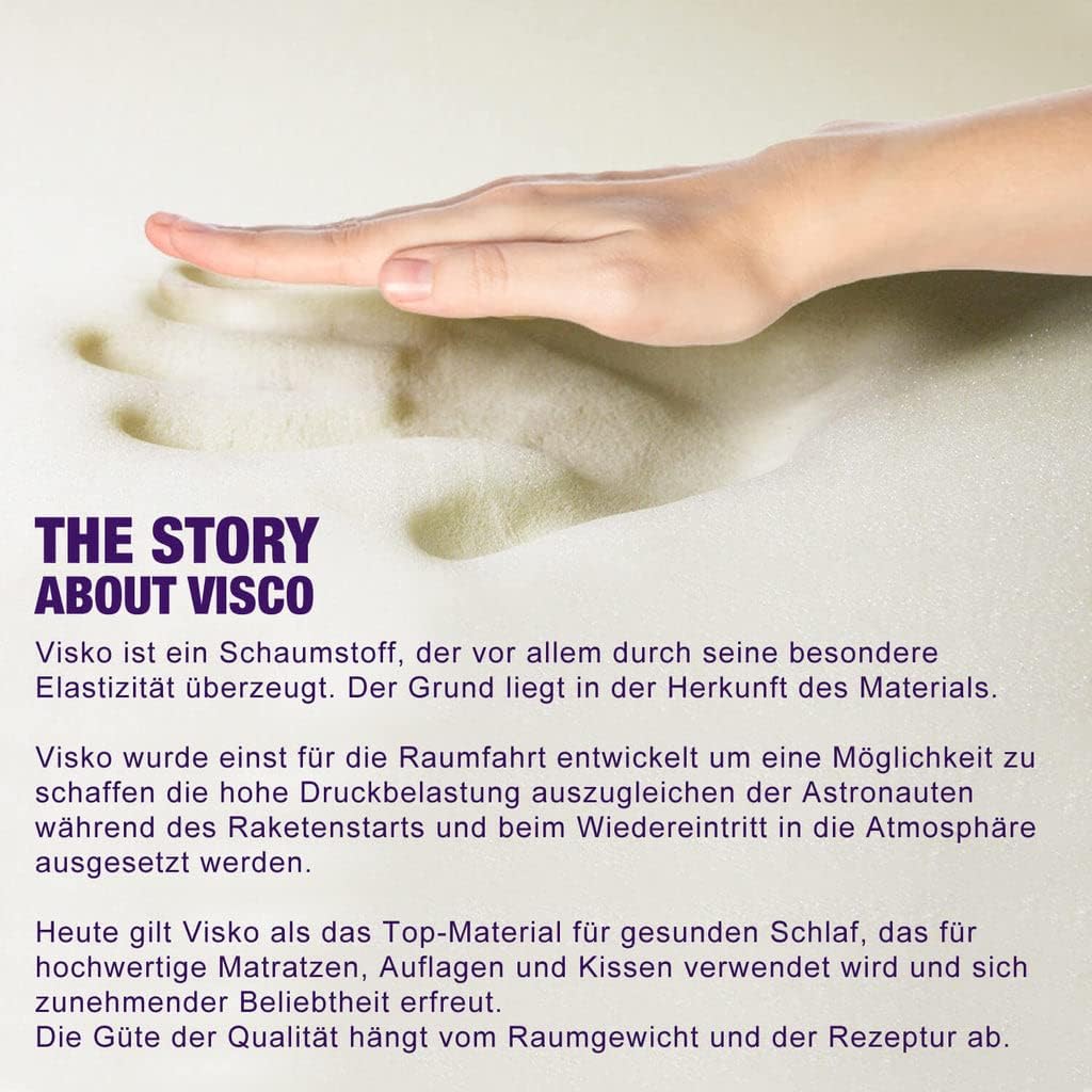 Traumreiter Seitenschläferkissen mit Bezug Baumwolle, orthopädisches Memory Foam Kissen Visco für Se