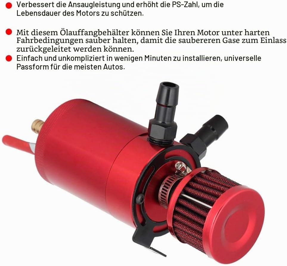 VOBOR Universal Aluminiumbehälter Öltankbehälter Auffangdose Autoöltank Ölfangbehälter Universal Aut