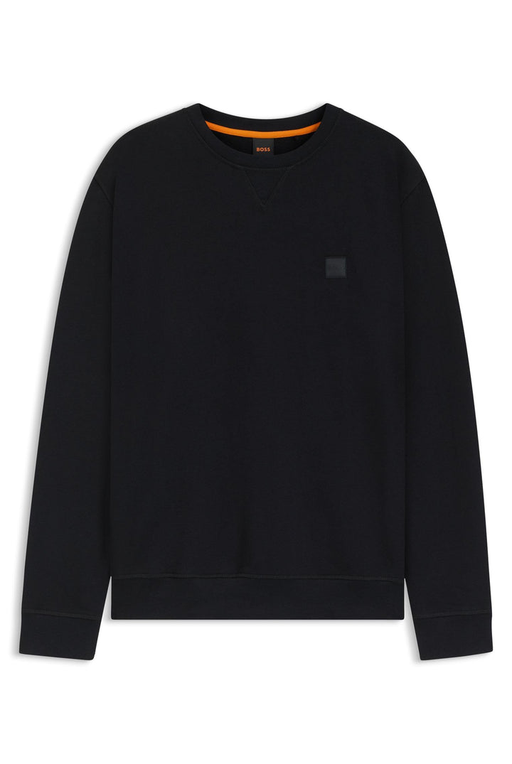 BOSS Herren Westart Relaxed-Fit Sweatshirt aus Baumwolle mit Logo-Aufnäher XS Black1, XS Black1