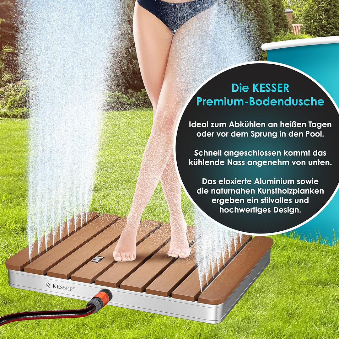 KESSER® Gartendusche Bodendusche Aussendusche Saunadusche Campingdusche 70x55 cm Rechteck Fontänenhö