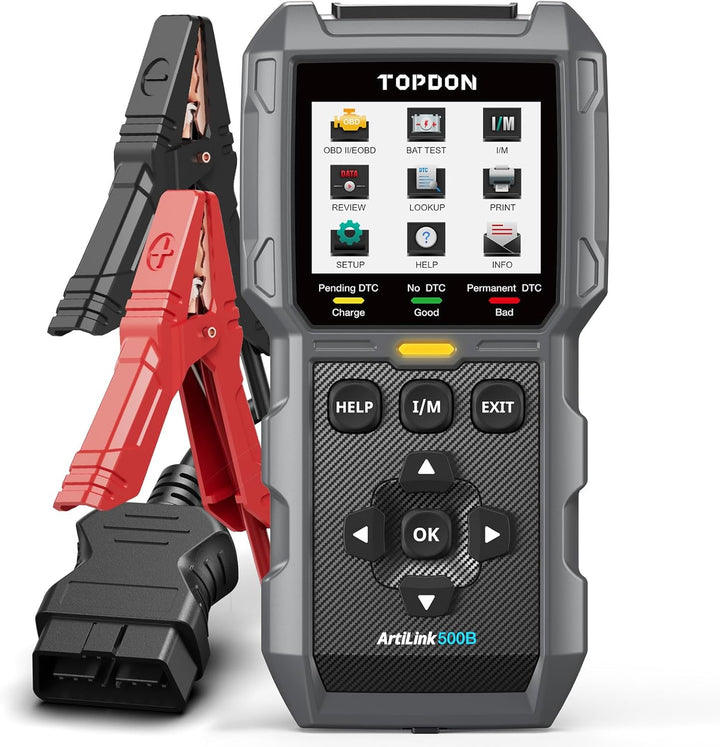 TOPDON ArtiLink500B OBD2 Diagnosegerät Auto und Batterietester 2-in-1, Universal KFZ-Fehlercode-Lese