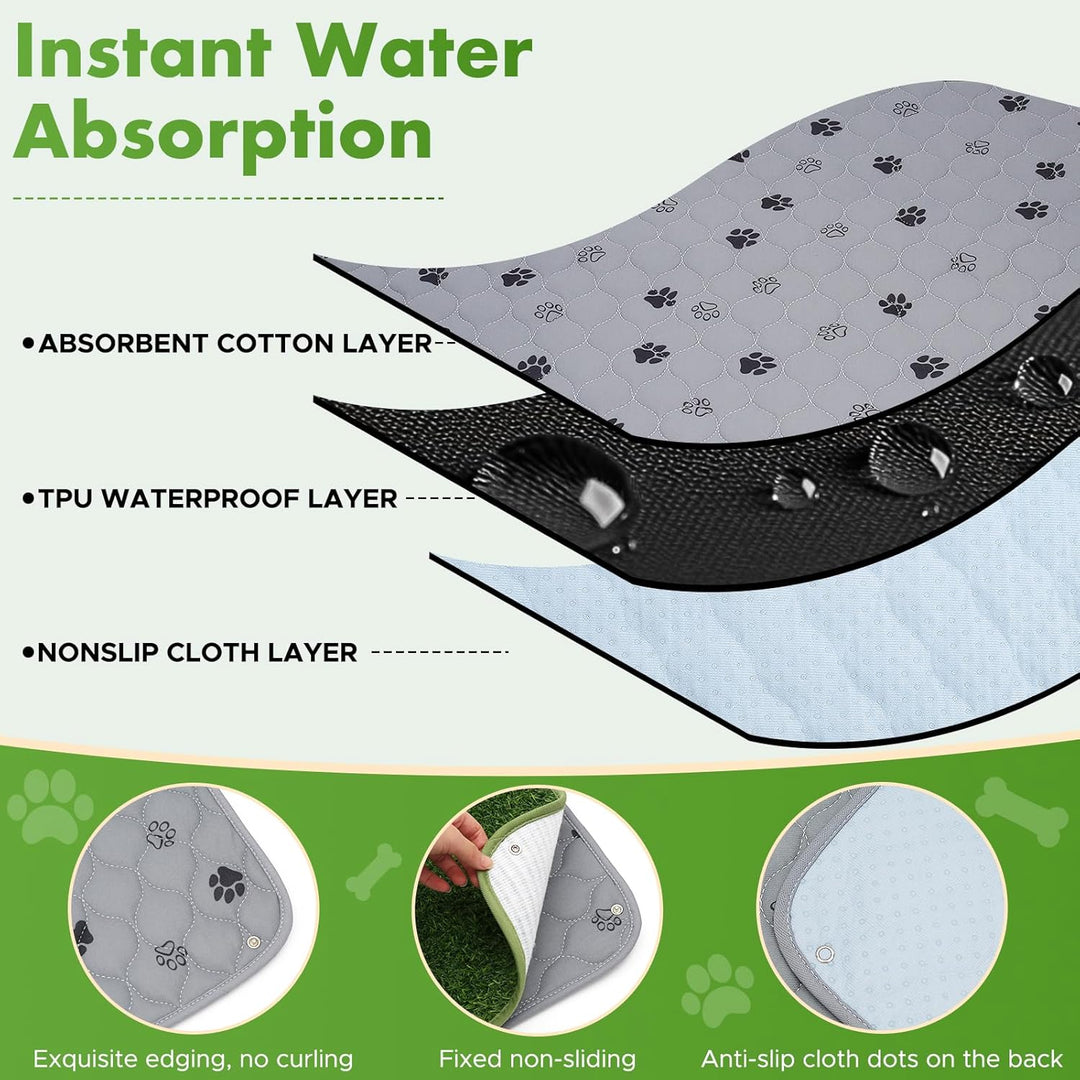 90*60CM 2-in-1 Pinkelmatte für Hunde Hundeklo Hundetoilette Welpentoilette mit Kunstrasen Hundeklo f