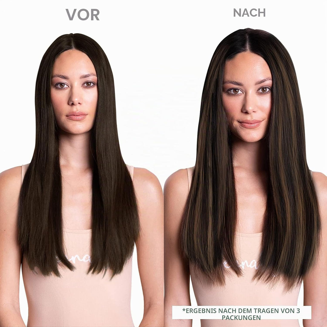 WENNALIFE Tape Extensions Echthaar, 20pcs 50g 60cm 24 Zoll Balayage Natürliches Schwarz bis Chestnut